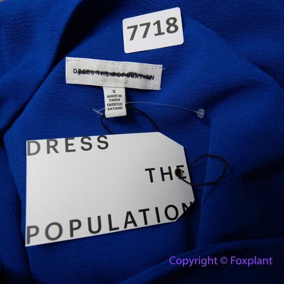 New! Dress the Population Tiffany One Shoulder Midi Dress Electric Blue, size S‎ - Picture 14 of 16